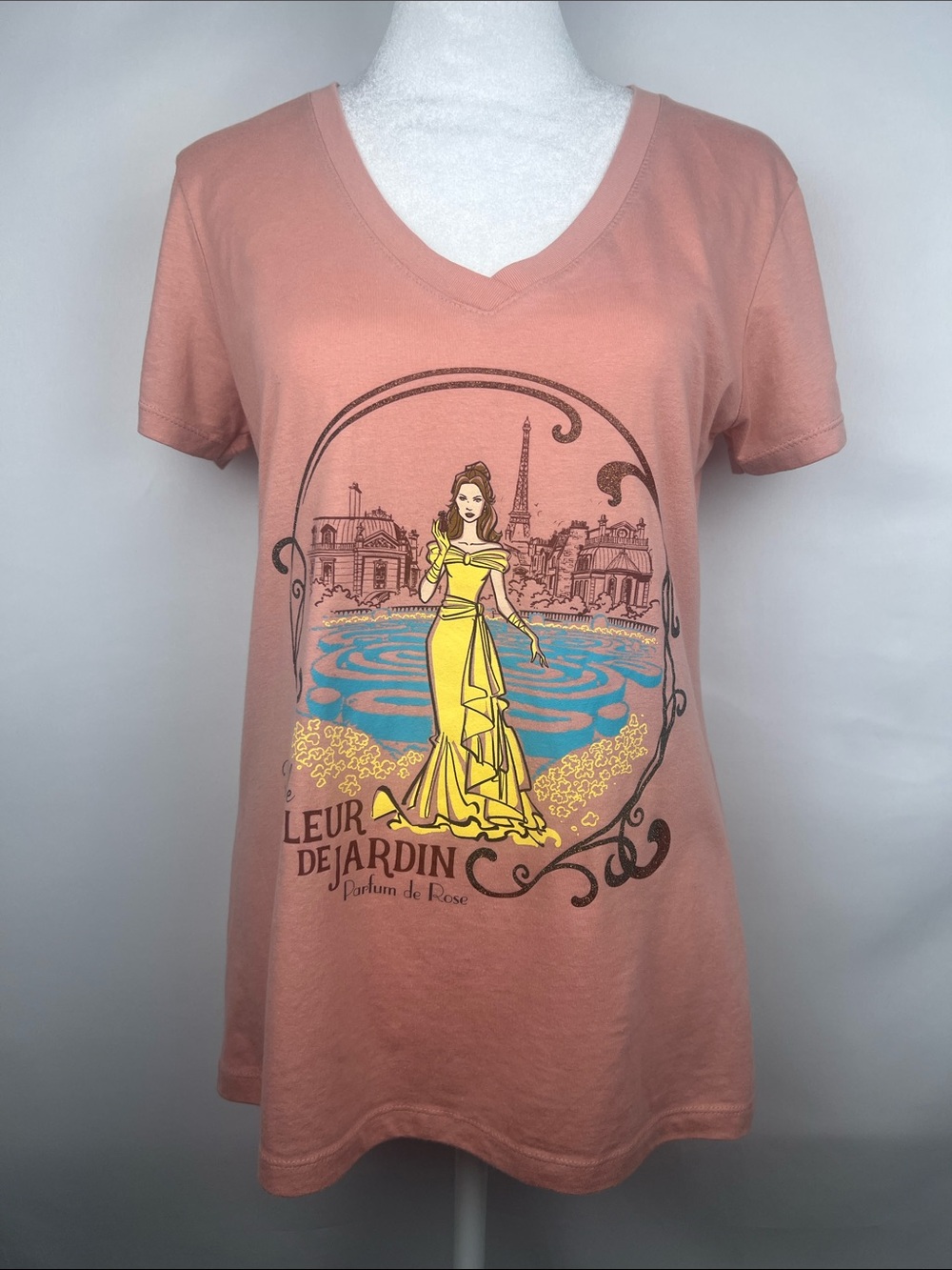 Authentic Disney Parks EPCOT France Pavilion Belle V-Neck T-Shirt Princesscore